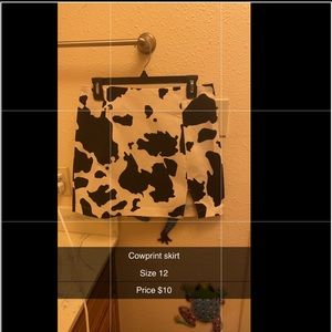 Cow print skirt, size 12, wild fable